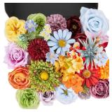 YZXZM Artificial Flowers Combo Box, 38PCS Fake Flowers, Silk Flower Mix with Wire Stem, DIY Wedding Bridal Bouquet Shower Party Home DÃ©cor (Multi Color)