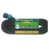 Hlinker Flat Soaker Hose 25 FT for Garden Beds, 25Ft 1/2\" Linkable Consistent Drip Irrigation Hose Save 80% Water, Leakproof Heavy Duty Double Layer Sprinkler Hose