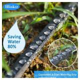 Hlinker Flat Soaker Hose 25 FT for Garden Beds, 25Ft 1/2\" Linkable Consistent Drip Irrigation Hose Save 80% Water, Leakproof Heavy Duty Double Layer Sprinkler Hose