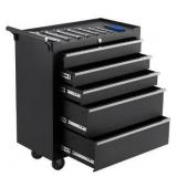 Rolling Tool Chest, 5 Drawers Tool Storage Cabinet, Toolbox with Wheels, Portable Tool Cabinet Organizer with Locking System & Drawer Liners, Tool Storage Cart for Garage, Workshop, Black