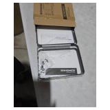 SONGMICS Cabinet Organizer Shelf, Set of 2 Kitchen Counter Shelves, Kitchen Storage, Spice Rack, Stackable, Expandable, Metal and Engineered Wood, Ink Black and Natural Beige UKCS02NB