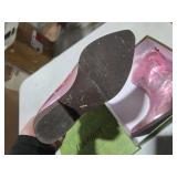 HOCHFART Cowgirl Boots For Women Embroidered Pointed Toe Western Boot Chunky Low Heel Pull-On Short Cowboy Boots Wide Calf Country Ankle Booties, Pink, Size 8