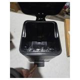 Small Dog Poop Trash Can Outside, 1.3 Gal Stainless Steel Dog Waste Trash Can, Waterproof Small Poop Bucket Outdoor with Lid, Poop Pail for Dogs, Dog Poop Bin Outdoor with Odor Control (Black)