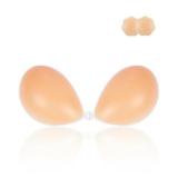 Niidor Strapless Bra Adhesive Backless Sticky Bra with Push Up Invisible Silicone Nude Bra for Low Cut Dresses Comfortable & Secure