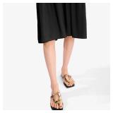 VOMIYALL Flip-Flops Sandals for Women Comfortable Open Square Toe Slip on Beach Thong Sandals Casual Fashion Ladies Slipper Dressy Metal Decoration Summer Shoes. 7.5