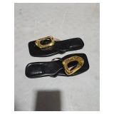 VOMIYALL Flip-Flops Sandals for Women Comfortable Open Square Toe Slip on Beach Thong Sandals Casual Fashion Ladies Slipper Dressy Metal Decoration Summer Shoes. 7.5