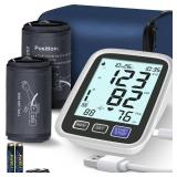 Blood Pressure Machine Upper Arm, 2 Size Cuffs Fit Arms from Medium 9\"-17\" to Extra Large XL 13\"-21\", Accurate Automatic Digital BP Kit Home Use, Large Backlit LCD, BP Monitor Dual-User Mode