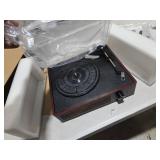 Vinyl Record Player Turntable with Built-in Bluetooth Receiver & 2 Stereo Speakers, 3 Speed 3 Size Portable Retro Record Player for Entertainment and Home Decoration