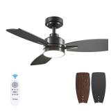 Amico Ceiling Fans with Lights, 36 inch Black Ceiling Fan with Light and Remote Control, Reversible, 3CCT, Dimmable, Noiseless, Small Ceiling Fan for Bedroom, Farmhouse, Indoor/Outdoor Use