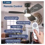 Amico Ceiling Fans with Lights, 36 inch Black Ceiling Fan with Light and Remote Control, Reversible, 3CCT, Dimmable, Noiseless, Small Ceiling Fan for Bedroom, Farmhouse, Indoor/Outdoor Use