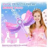 Britik Bubble Wands for Kids Girls - LED Light & Music Bubble Machine: 3 AA Batteries & 2 Bubble Solutions, Outdoor Party Birthday Toys for Toddlers, Gift for 3 4 5 6 7 8 Year Old Girls, Purple