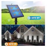 APONUO Metal Solar Spot Lights Outdoor with 9.8ft Cable Solar Powered Landscape Lighting Low Voltage IP65 Waterproof Auto On/Off for Outside Garden Yard Landscape Pathway Garage-Cool White(2-in-1)
