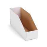 EXYGLO Cardboard Storage Bins 35 Pack, 9.4x3x4.5 Inch Cardboard Boxes, Corrugated Organizer Bins for Pantry, Shelves, Garage, Office, Shop, White