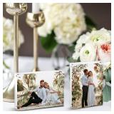 Airsnigi 4x6 Acrylic Frames 16 Pack, 20mm Double Sided Magnetic Picture Frames Bulk Display Stand Self Standing Clear Photo Frames for Wedding Birthday Baby Shower Picture Holder
