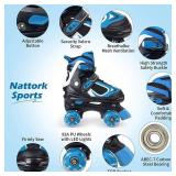 Kids Roller Skates for Boys - Blue for Toddler Little Kids Age 4 5 6 7- Adjustable All Light up Wheels Indoor Outdoor Sports Birthday Gift for Son and Grandson Small(10C-13C)