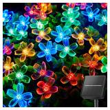 Brightown 60 LED Flower Solar String Lights Outdoor Waterproof Fairy Lights for Garden Yard Fence Patio Christmas Tree Wedding Party Decor, Multicolor