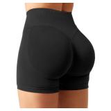 YEOREO SoftHue Women Workout Gym Impact Shorts Hidden Scrunch Butt Lifting 2.5\"/3.6\"/4.5\"/6\" Seamless Shorts Black 3XL