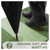 Kitinjoy Indoor Outdoor Door Mat, 36x24 Non-Slip Absorbent Dirt Trapper, Low-Profile Washable Inside Entrance Front Floor Mat, Sturdy Soft Entry Doormats for Entryway, Green