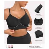 FeelinGirl Bras for Women No Underwire Push Up Full Coverage Wireless Comfortable Bralettes Black Large
