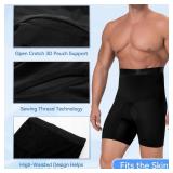FlyJumper Tummy Control Shorts High Waist Slimming Shapewear for Men Medium Black