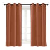 NICETOWN Blackout Curtain Blind for Bedroom, Single Panel, W42 x L45 inches, Burnt Orange, Thermal Insulated Grommet Blackout Room Darkening Drape/Drapery