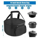 SIRUITON Dutch Oven Bag,Suit for 14 Inch Dutch Oven, Carry Bag with Extra Inner Crossed Straps & Pockets