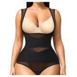 Irisnaya Body Shaper for Women Tummy Control Shapewear Bodysuit Seamless Faja Colombian Butt Lifter Waist Trainer Girdles (Black, Small)