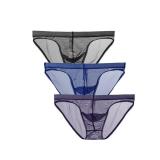 COMLIFE Mens Mesh Cool Underwear Briefs Breathable See Through Bikini Shorts Underwear Large