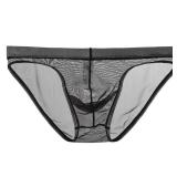 COMLIFE Mens Mesh Cool Underwear Briefs Breathable See Through Bikini Shorts Underwear Large