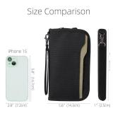 ZOPPEN Rfid Passport Holder Travel Wallet Family Documents Organizer Travel Accessories for 6 Passport, #01 Black