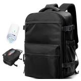 Vacuum Travel Backpack with Pump Women Personal Item Carry on Vacpack Backpacks Flight Approved 18x14x8 inches Men Laptop Waterproof Work Compression bags Casual Daypack Black Vacuum seal backpack