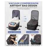 Vacuum Travel Backpack with Pump Women Personal Item Carry on Vacpack Backpacks Flight Approved 18x14x8 inches Men Laptop Waterproof Work Compression bags Casual Daypack Black Vacuum seal backpack