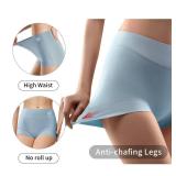 MEIYATING Boy Shorts Underwear for Women Cotton Compression Plus Size High Waisted Boxers Briefs Panties Boyshort 4 Pack