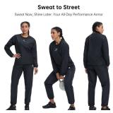 HOTSUIT Sauna Suit Women Durable Gym Workout Sauna Jacket Pants Sweat Suits, Black, 5XL
