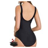feitycom Period Swimwear - Menstrual Swimsuit - One Piece Leakproof Period Bathing Suit for Teens Girls and Women L