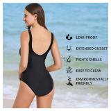 feitycom Period Swimwear - Menstrual Swimsuit - One Piece Leakproof Period Bathing Suit for Teens Girls and Women L