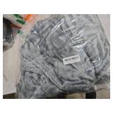 Whale Flotilla Flannel Fleece Queen Size Bed Blanket, Lightweight Breathable Soft Bedspread Plush Fluffy Coverlet Chevron Design Decorative Blanket for All Season, 90x90 Inch, Silver Grey