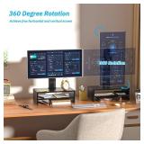 Single LCD Computer Monitor Mount Column with Divided Computer Desk Organizer;5 Height Adjustments,Free-Standing Swivel Monitor Stand Riser,Vesa Base Bracket Holds One(1)Screen,Maximum Load Capacity 8