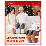 IKEEPFIT Cordless Knee Massager with Heat Vibration for Pain Relief, MAXwarm 4.0[2025 Upgraded] - Electric Heated Knee Brace with 5 Heat Levels and 3 Massage Mode, Gifts for Men Women (Grey, Pair)