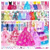 138 Pcs Doll Clothes and Accessories, 5 Wedding Gowns 9 Fashion Dresses 3 Tops 3 Pants 3 Bikini Swimsuits 20 Shoes for 11.5 inch Doll Christmas Stocking Stuffers Girls Gift Age 5-7 8-10