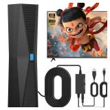 2025 Antenna for Smart TV for Local Channels,TV Antenna Indoor for Long Range Reception, Digital Antenna for Easy Installation and All Smart/Old TVs, Supports 4K 1080P HD VHF UHF