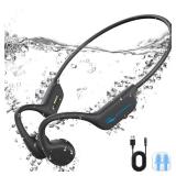 Bone Conduction Swimming Headphones Underwater,IPX8 Waterproof Bluetooth 5.4 Open Ear Headphones with 32G MP3 Memory for Swimming,Running, Cycling and More Activities