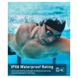 Bone Conduction Swimming Headphones Underwater,IPX8 Waterproof Bluetooth 5.4 Open Ear Headphones with 32G MP3 Memory for Swimming,Running, Cycling and More Activities