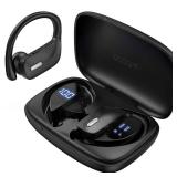 occiam Wireless Earbuds Bluetooth Headphones 48H Play Back Earphones in Ear Waterproof with Microphone LED Display for Sports Running Workout Black