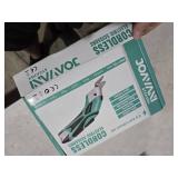 JOAVANI Cordless Electric Scissors for Cutting Fabric, Cardboard, Box Cutter, Carpet. Power Shears for Sewing, Scrapbooking, Crafting (2pc Battery, 2pc Blade - Lower Noise)