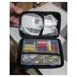 Handheld Sewing Machine Heavy Duty, with Blue Leather Storage Case and 110-Piece Sewing Kit, Mini Portable, Ideal for Adults & Beginners, Complete Set of Quick Home Clothing Repair Tools