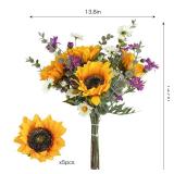 CEWOR Artificial Sunflowers Fake Cemetery Flowers for Grave Bouquet with Sunflowers for Bridal Bouquets Wedding Centerpieces Decor Party Table Gravesites Fall Floral Arrangements Home Decoration
