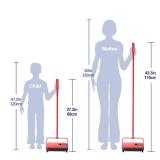 Eyliden Carpet Sweeper, Mini Size Lightweight Hand Push - No Noise, Non-Electric, Easy Manual Sweeping Only for Carpet Cleaning (Red)