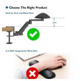 BONTEC Adjustable Arm Rest for Desk, Ergonomic Elbow Rest Pad, 360° Rotating & Extendable Desk Arm Support, Durable Aluminum, Keyboard & Computer Arm Rest Pad, Office & Gaming Desk Access