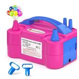 IDAODAN Electric Balloon Pump, Portable Electric Balloon Blower Machine Balloon Air Pump Dual Nozzle110V 600W Balloon Inflator for Party Decorations
